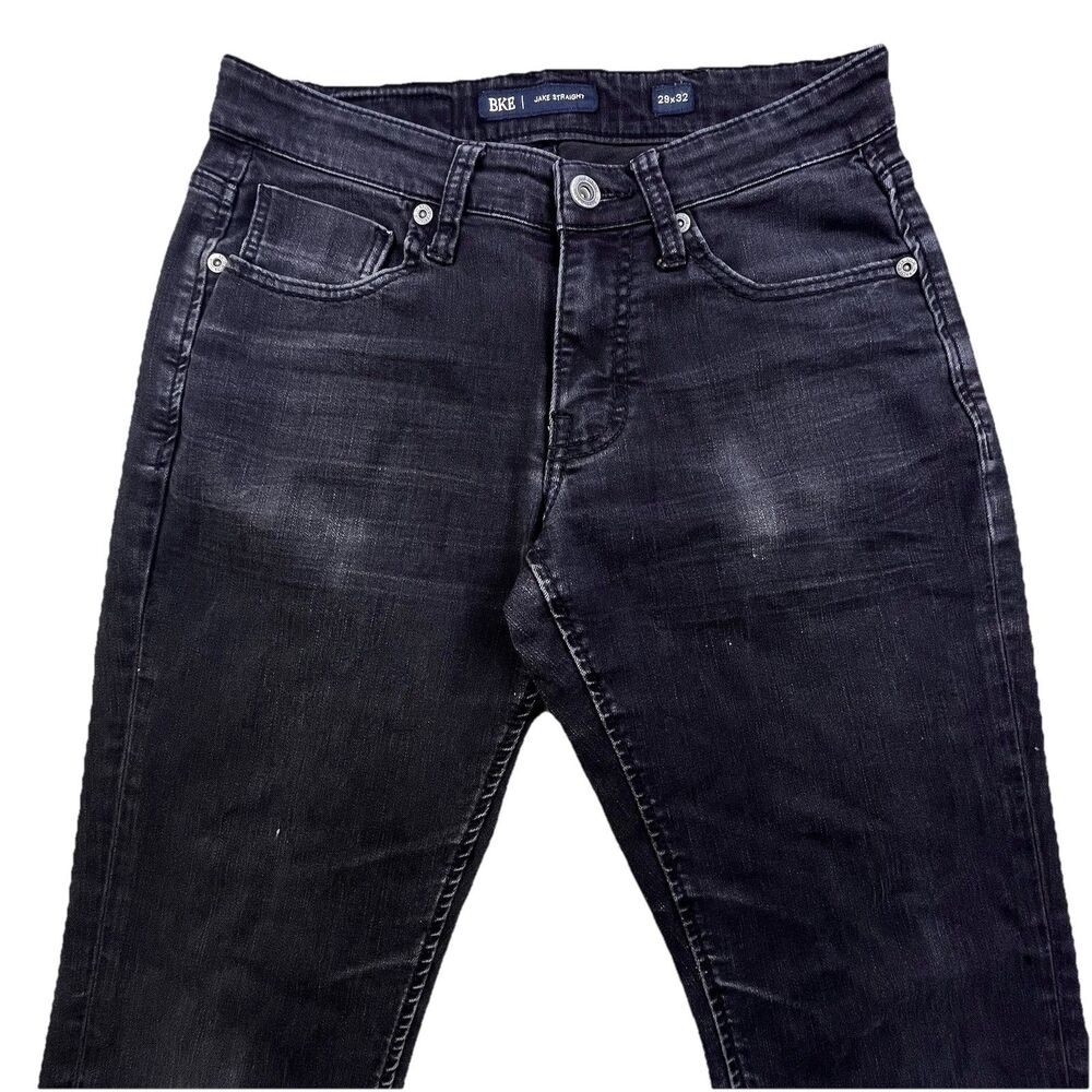 BKE Jake Jeans Mens 30x32 Black Denim Straight Leg Stretch Dark Wash